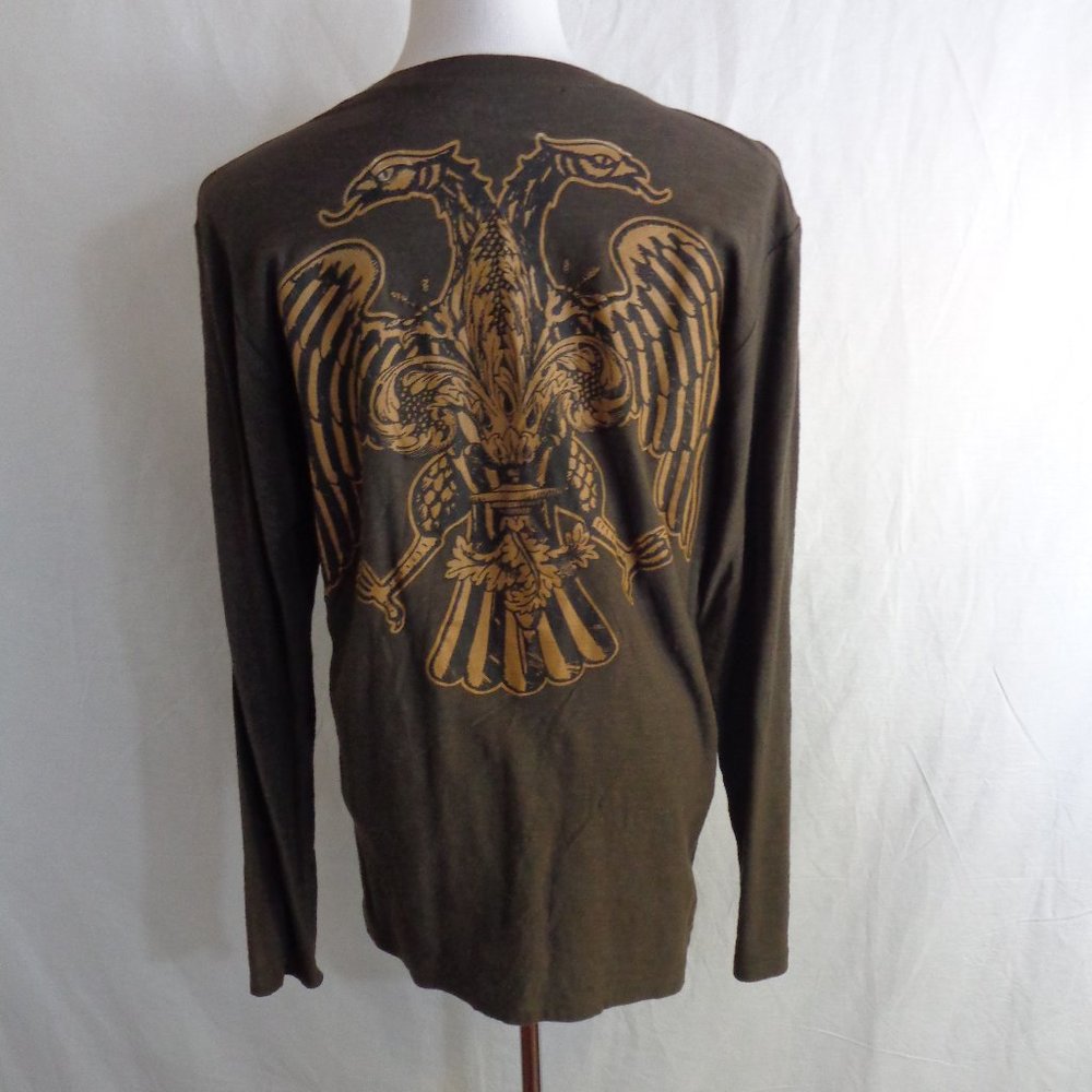 👁️3 for $20 The Raw Uncut Graphic Brown L/S Shirt SZ L